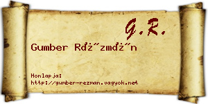 Gumber Rézmán névjegykártya